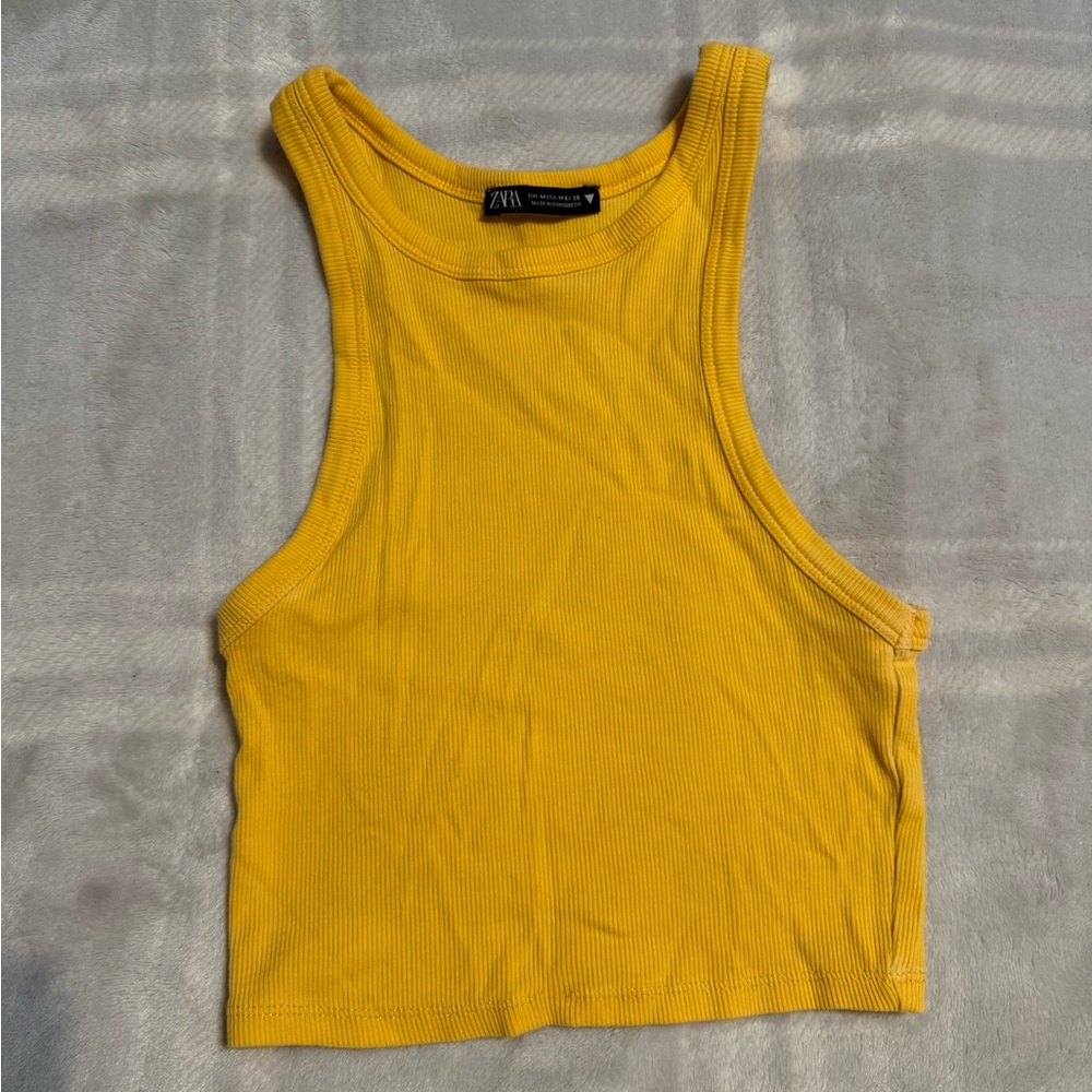 Yellow/orange cropped Zara tank
